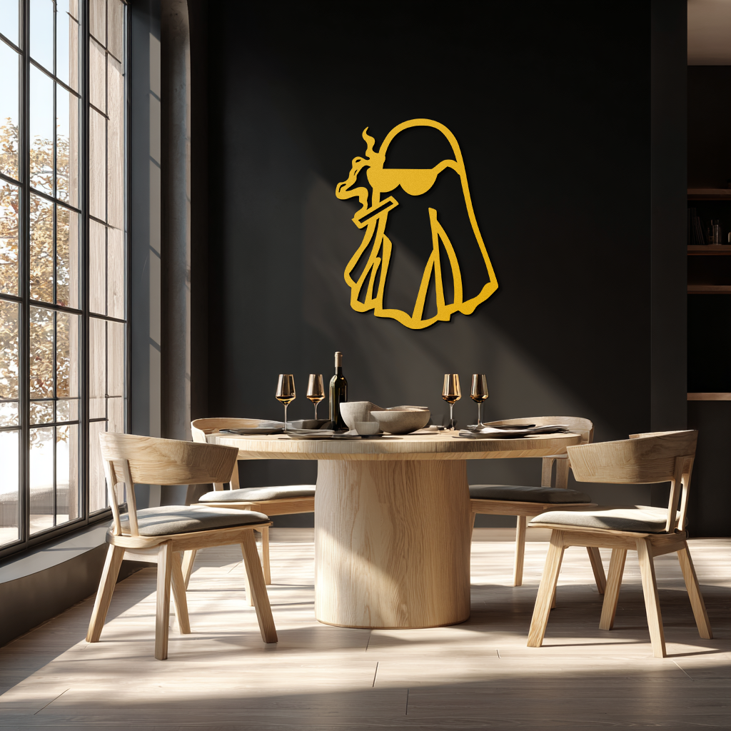Cool Ghost Metal Wall Art – Smoking Ghost with Sunglasses Modern Decor- KAF629