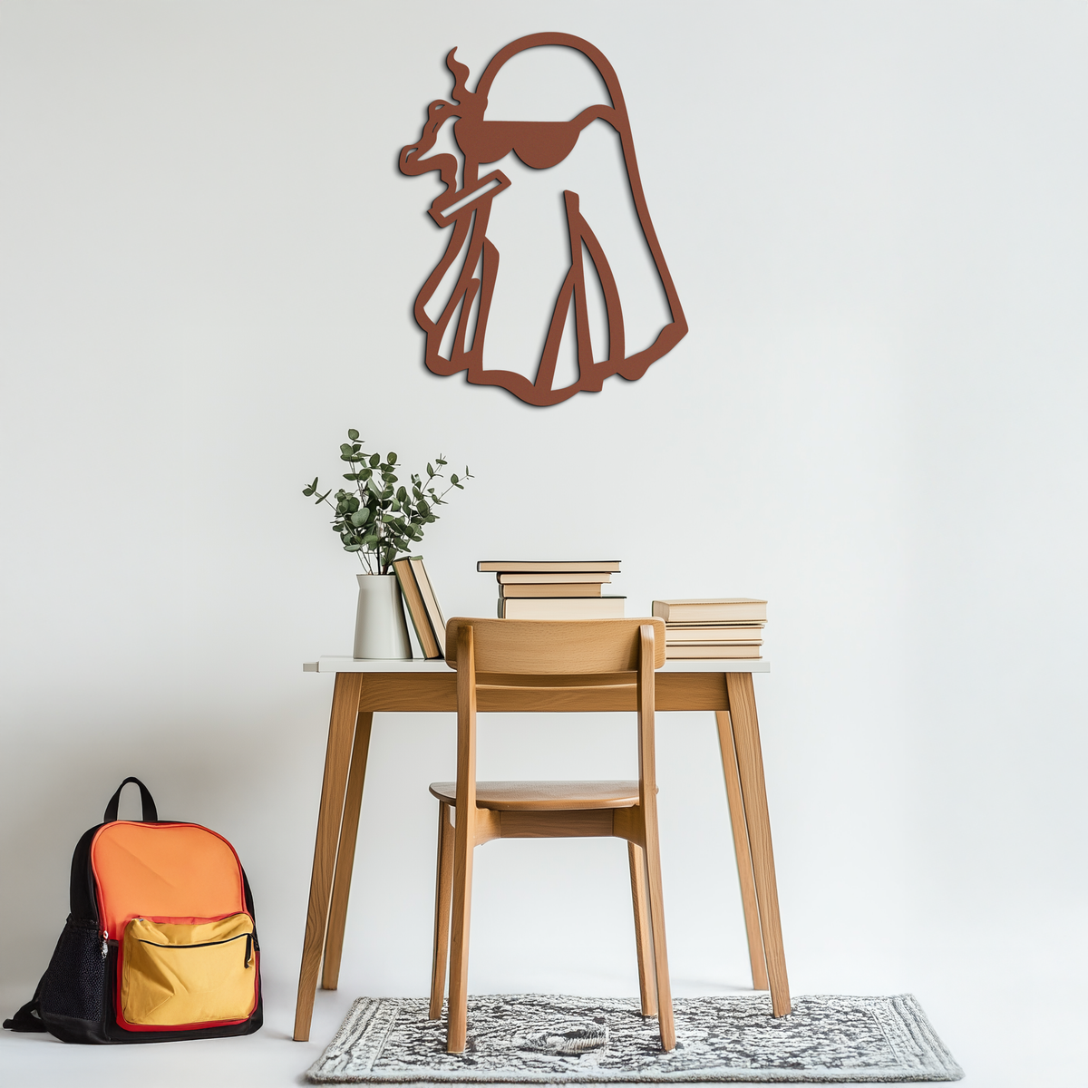 Cool Ghost Metal Wall Art – Smoking Ghost with Sunglasses Modern Decor- KAF629