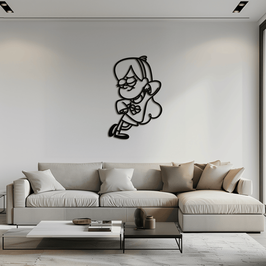 Mabel Pines Metal Wall Art – Gravity Falls-Inspired Playful Silhouette for Fans- KAF655