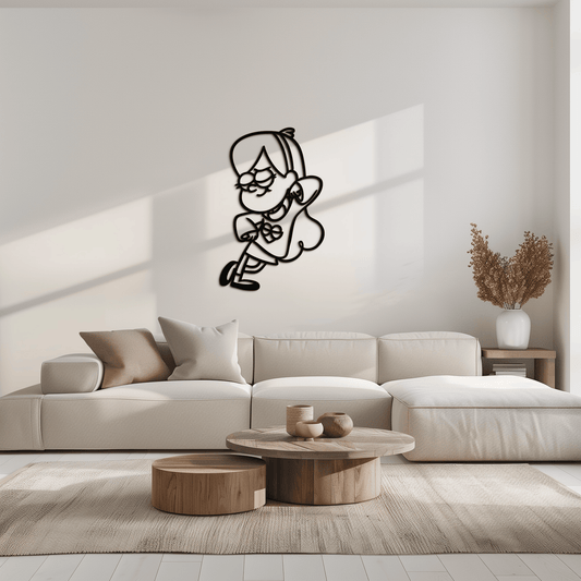 Mabel Pines Metal Wall Art – Gravity Falls-Inspired Playful Silhouette for Fans- KAF655