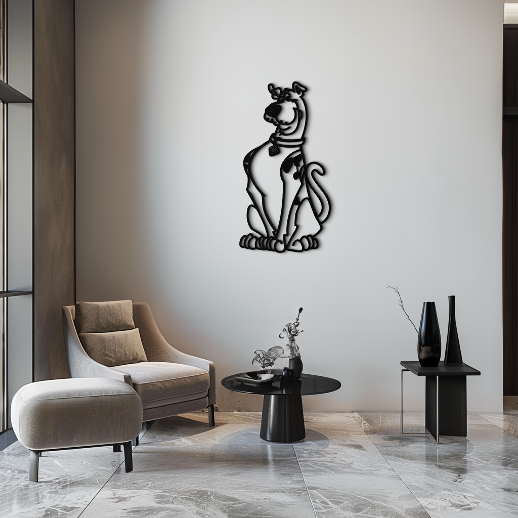 Scooby-Doo Metal Wall Art – Iconic Cartoon Character Silhouette for Fans- KAF657
