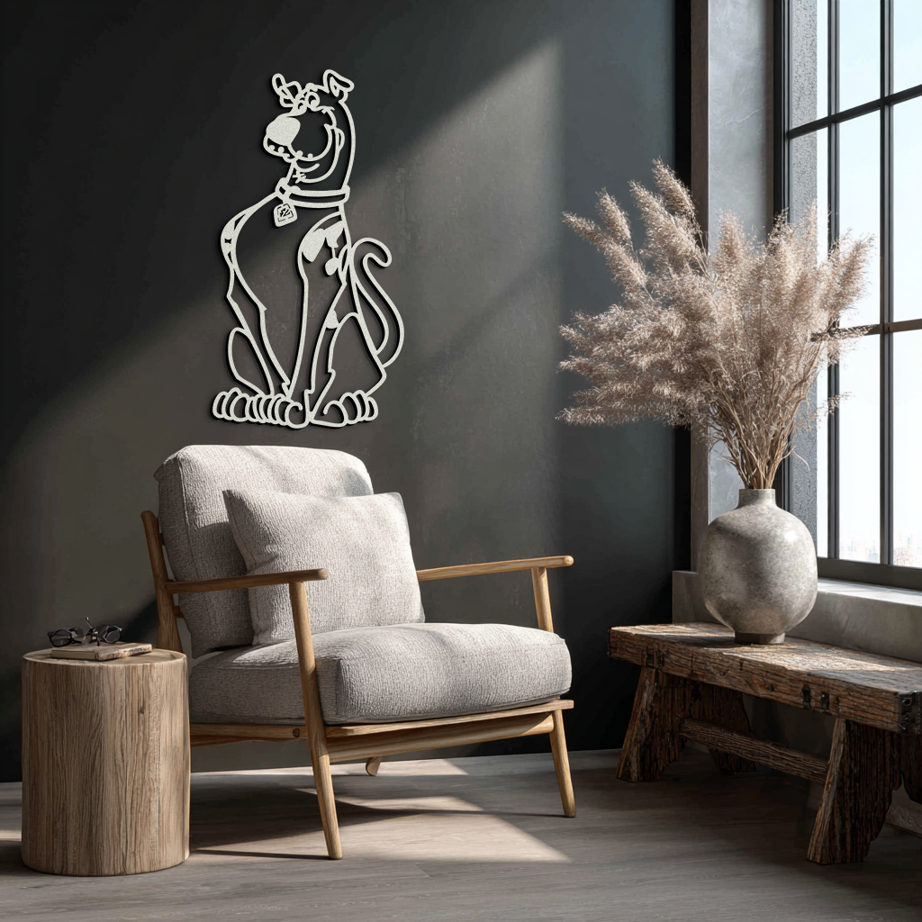Scooby-Doo Metal Wall Art – Iconic Cartoon Character Silhouette for Fans- KAF657