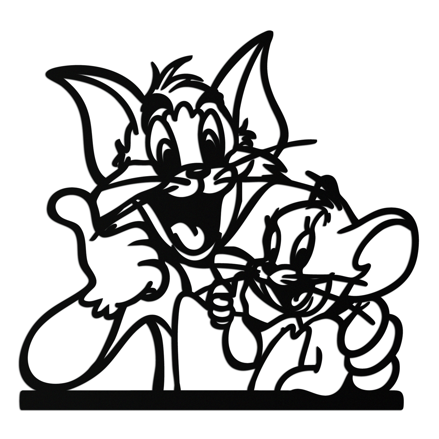 Tom and Jerry Metal Wall Art – Classic Cartoon Duo Silhouette for Fans- KAF665