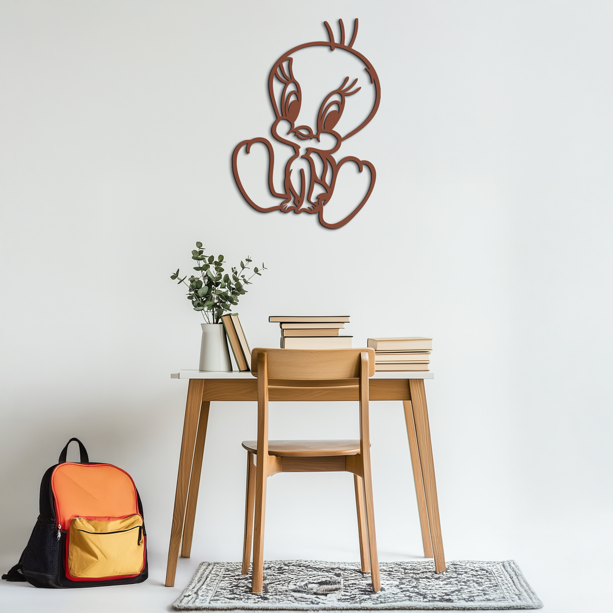 Tweety Bird Metal Wall Art – Classic Cartoon Character Silhouette for Fans- KAF666