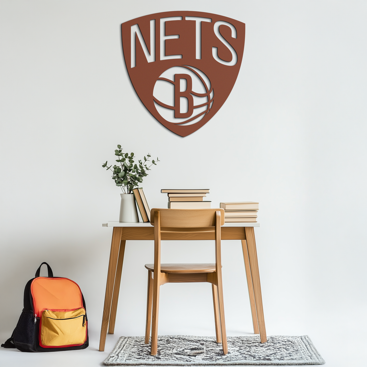 Brooklyn Nets Logo Silhouette Metal Wall Art – Modern Sports-Inspired Decor - KAF669