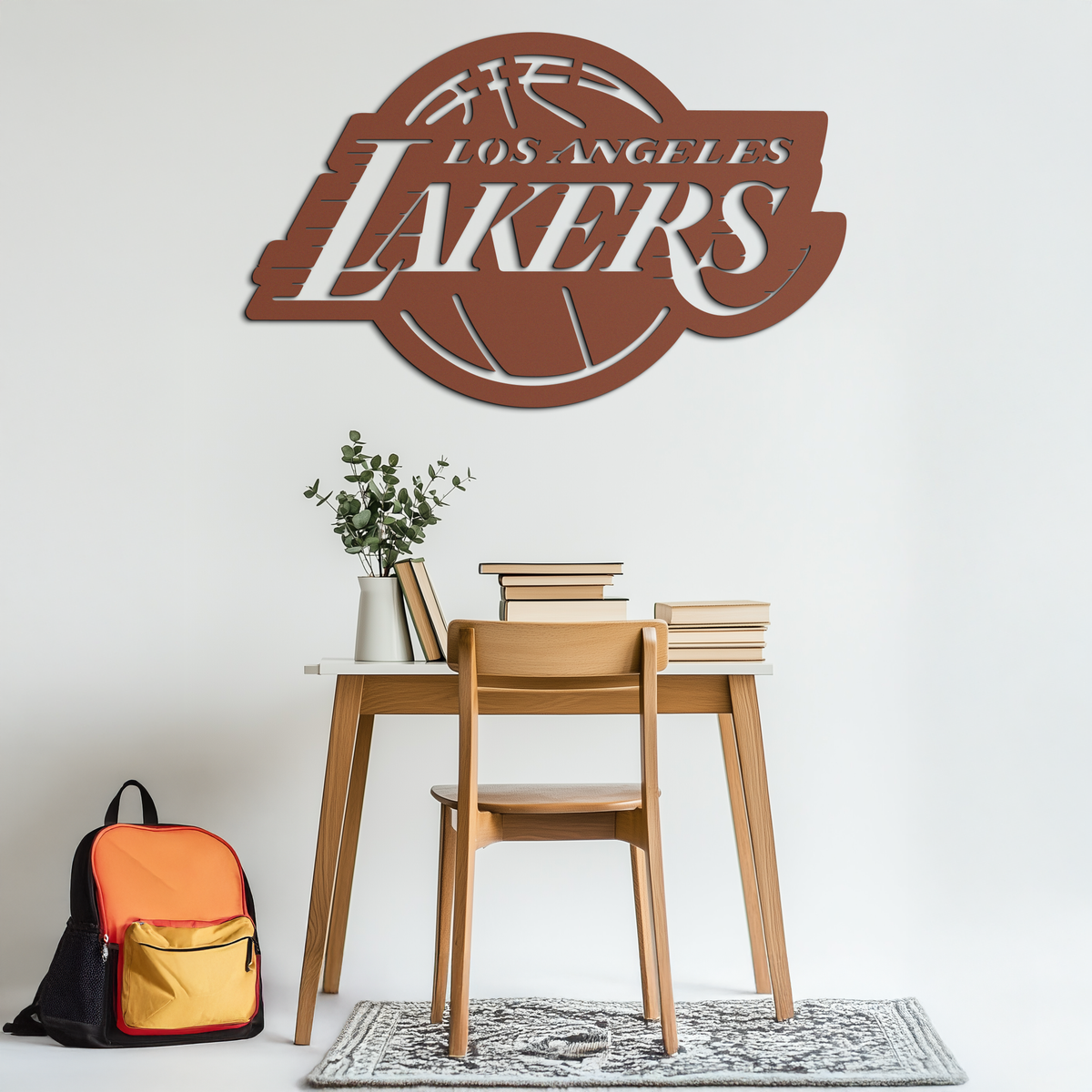 Los Angeles Lakers Logo Metal Wall Art – Iconic Basketball Team Silhouette Decor- KAF674