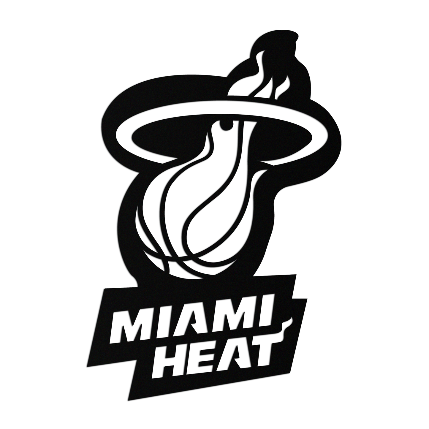 Miami Heat Basketball Logo Metal Wall Art – Sports-Inspired Modern Home Decor- KAF675