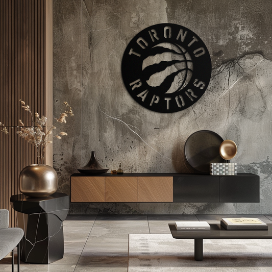 Toronto Raptors Logo Metal Wall Art – Bold Basketball Emblem for Sports Fans- KAF678