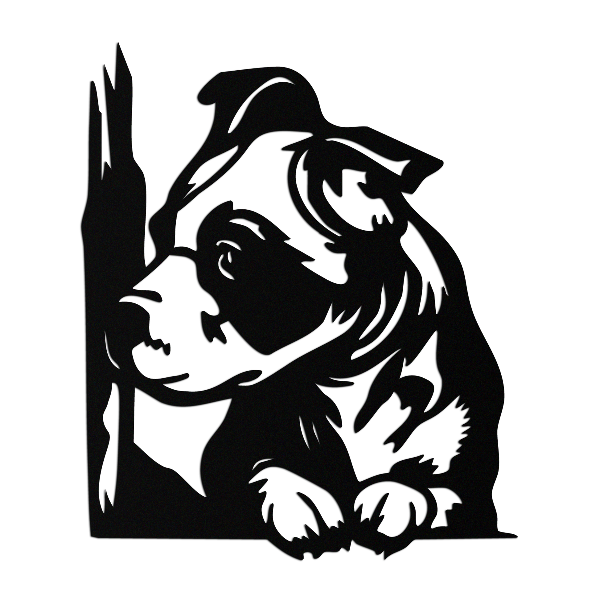 Cute Puppy Peeking Silhouette Metal Wall Art – Adorable Dog Decor for Pet Lovers- KAF685