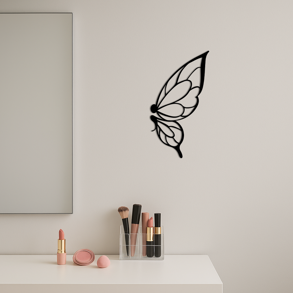 Pink Butterfly Wing Metal Wall Art – Elegant Nature-Inspired Decor - KAFGP003