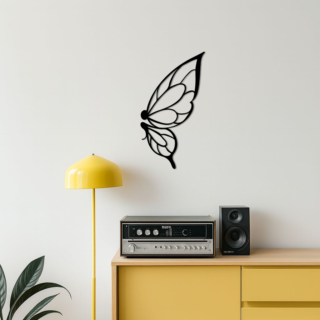 Pink Butterfly Wing Metal Wall Art – Elegant Nature-Inspired Decor - KAFGP003