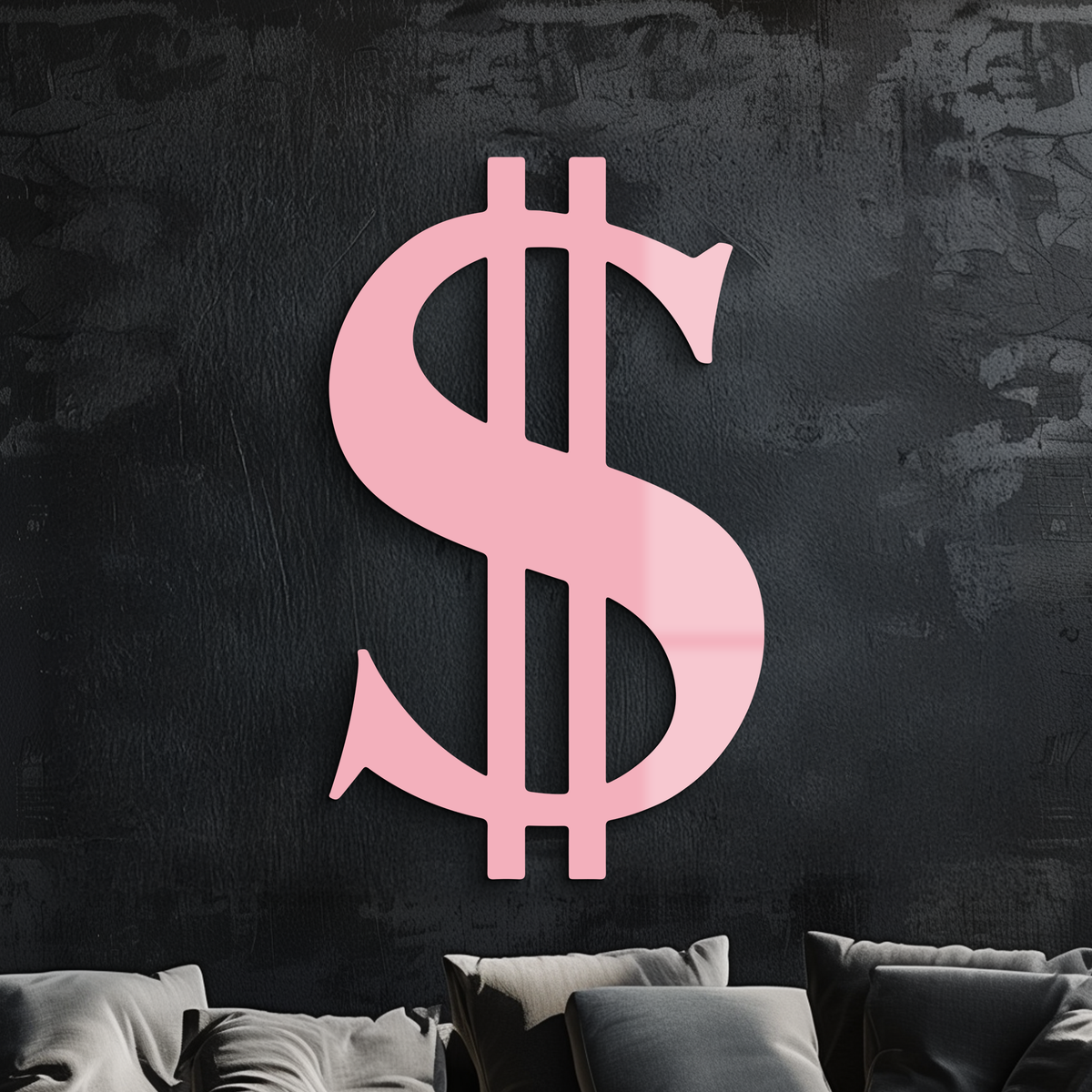 Dollar Sign Metal Wall Art – Money Symbol Modern Decor - KAFGP027