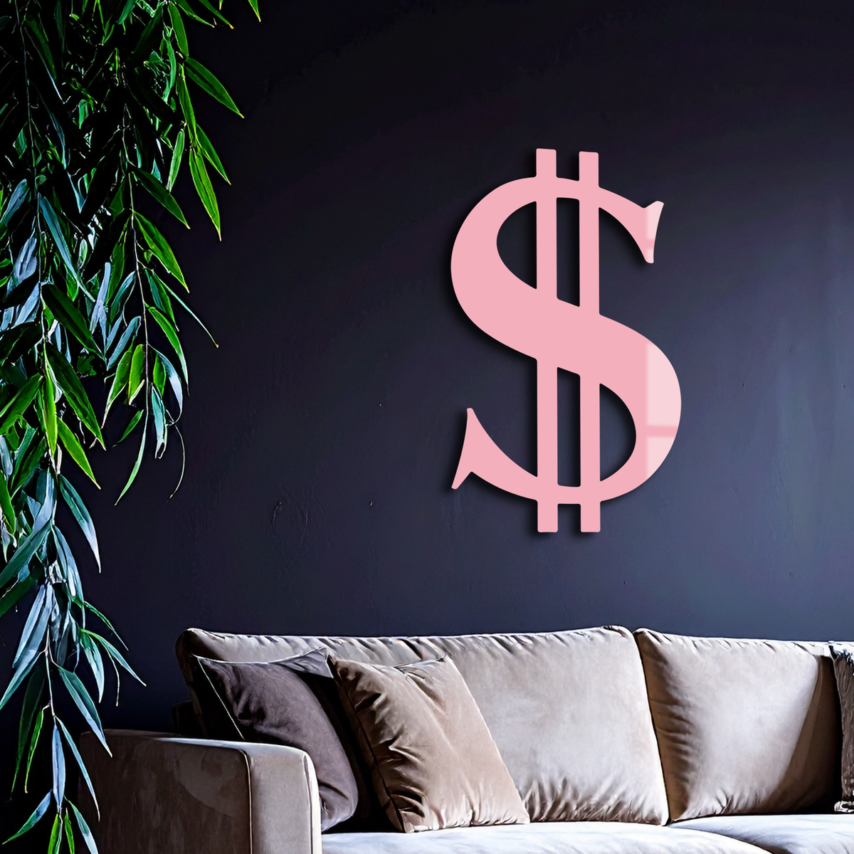 Dollar Sign Metal Wall Art – Money Symbol Modern Decor - KAFGP027