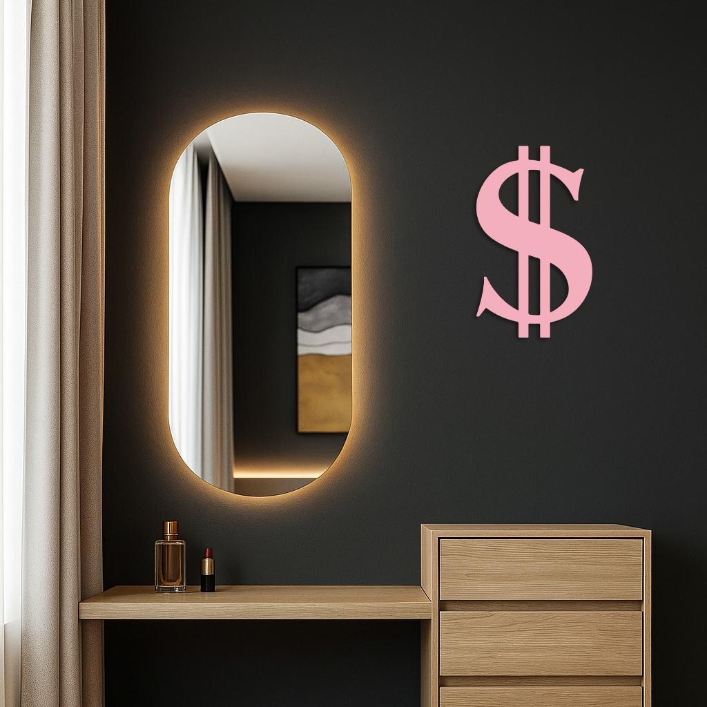 Dollar Sign Metal Wall Art – Money Symbol Modern Decor - KAFGP027
