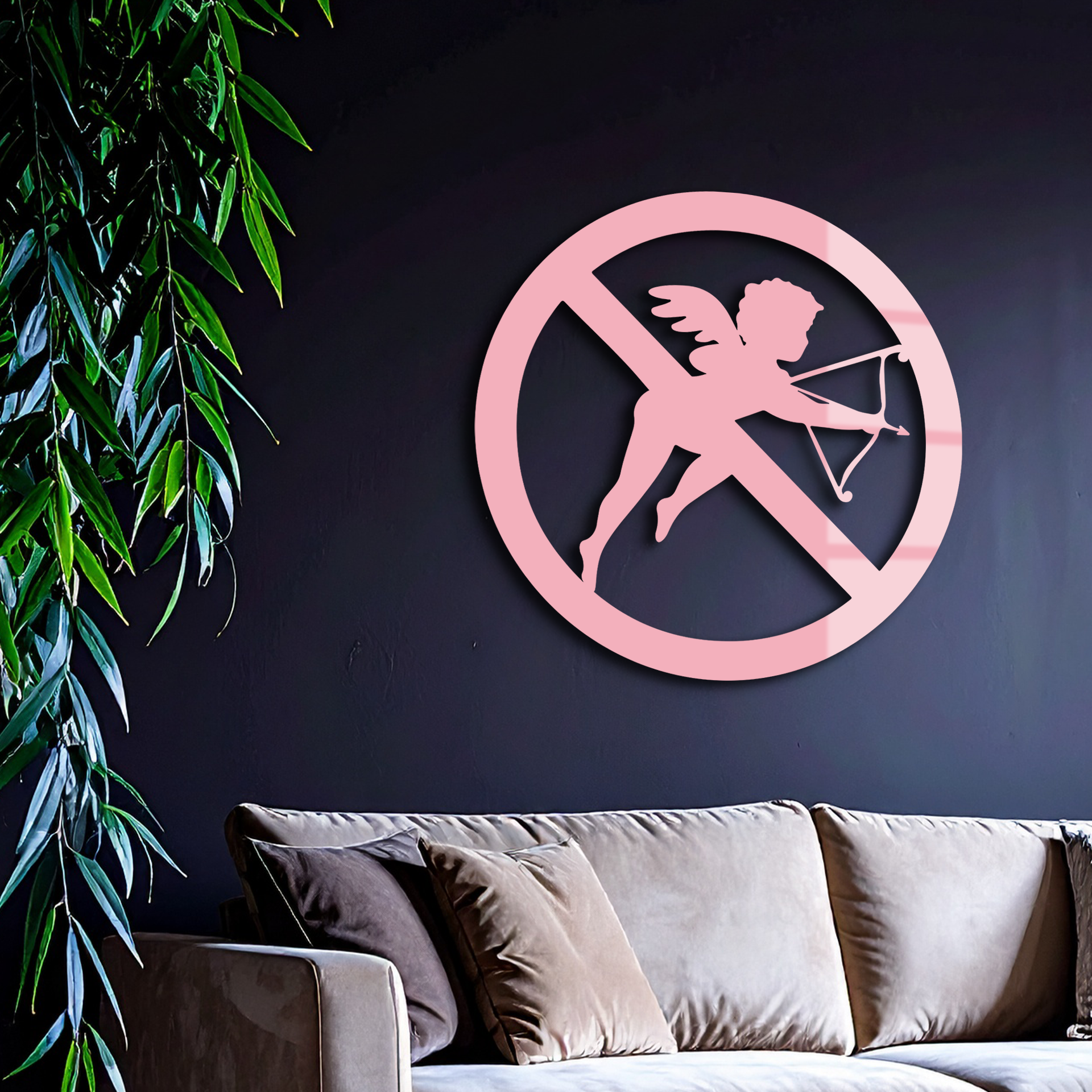 Anti-Cupid Metal Wall Art – Unique Valentine’s Day Decor - KAFGP029