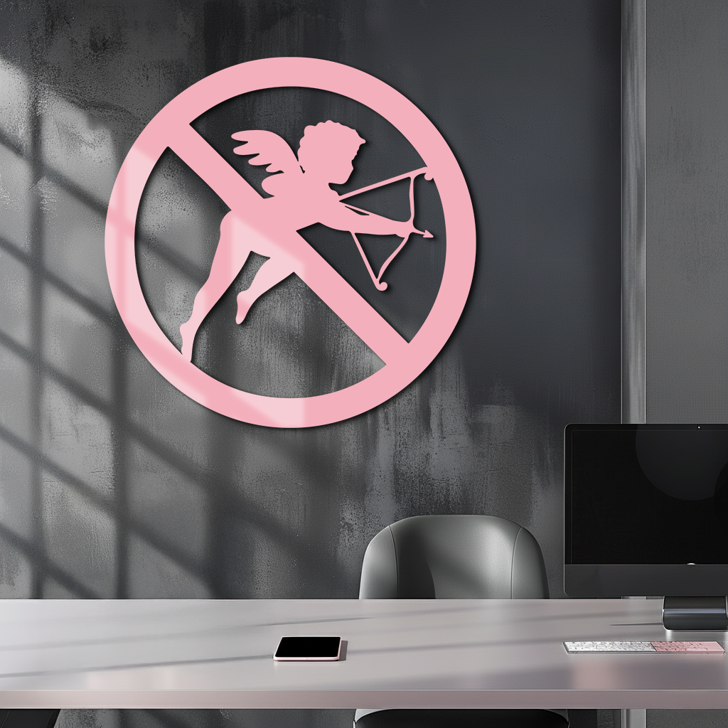 Anti-Cupid Metal Wall Art – Unique Valentine’s Day Decor - KAFGP029
