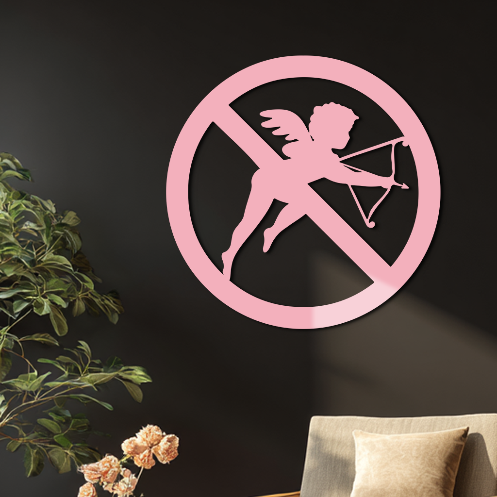 Anti-Cupid Metal Wall Art – Unique Valentine’s Day Decor - KAFGP029