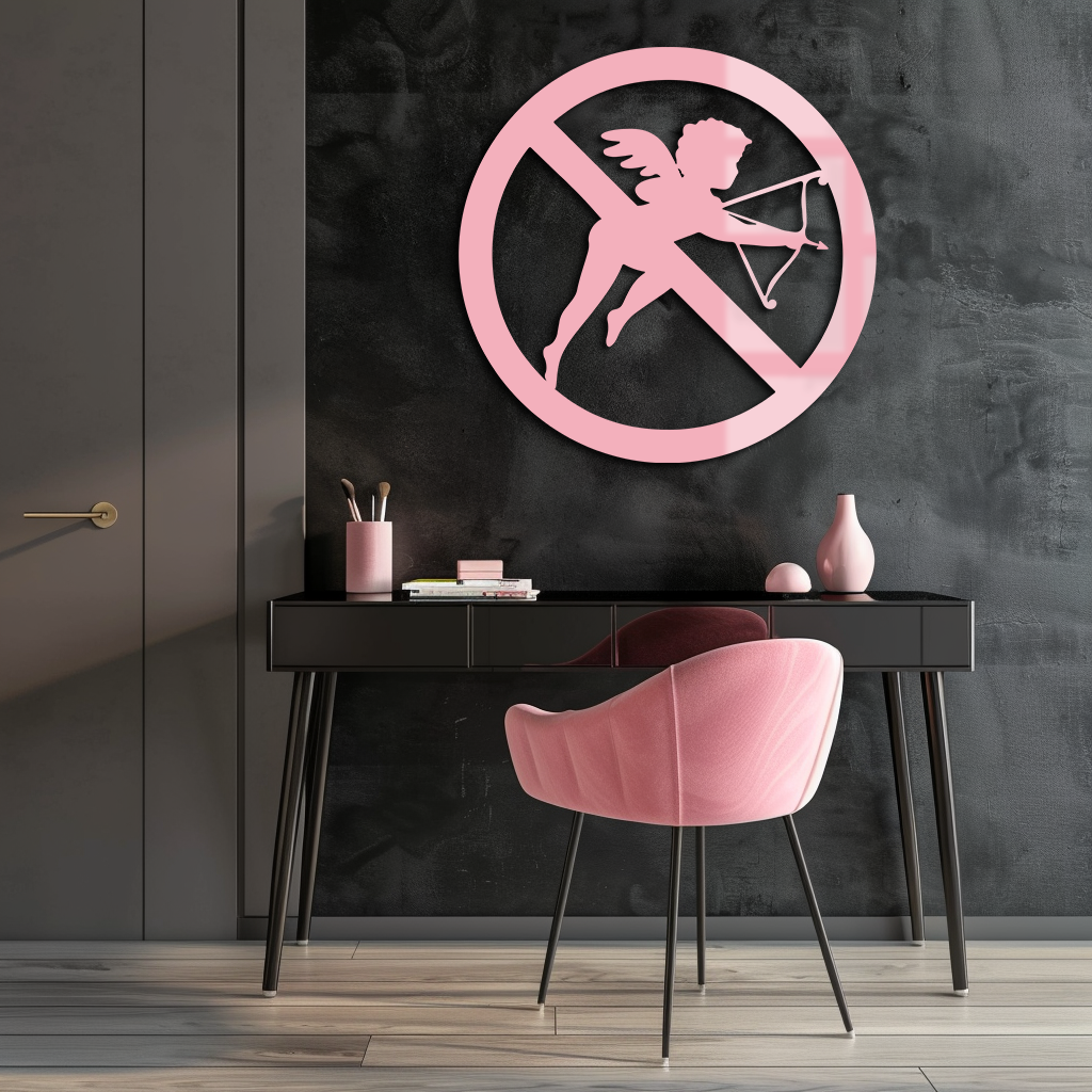 Anti-Cupid Metal Wall Art – Unique Valentine’s Day Decor - KAFGP029