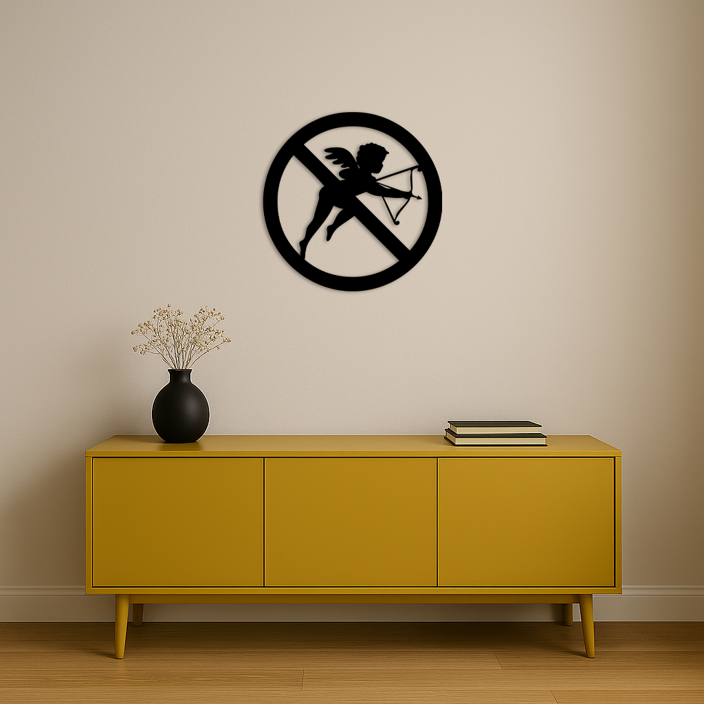 Anti-Cupid Metal Wall Art – Unique Valentine’s Day Decor - KAFGP029
