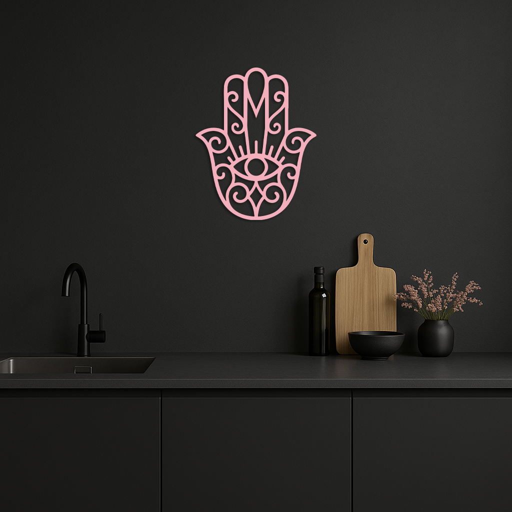 Hamsa Hand Metal Wall Art – Spiritual Protection & Boho Home Decor - KAFGP030