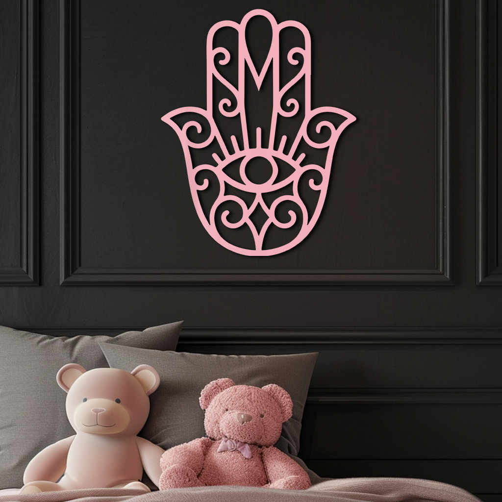 Hamsa Hand Metal Wall Art – Spiritual Protection & Boho Home Decor - KAFGP030