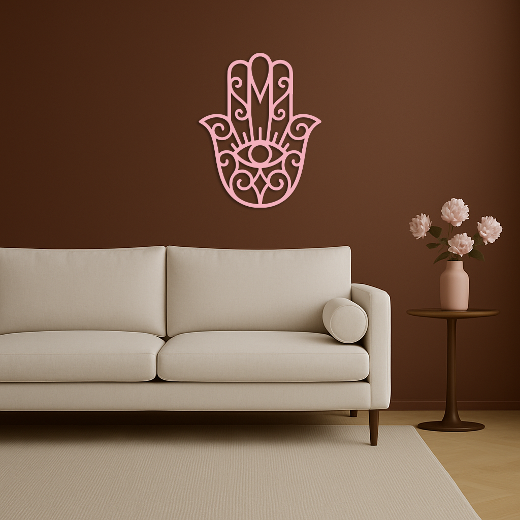 Hamsa Hand Metal Wall Art – Spiritual Protection & Boho Home Decor - KAFGP030