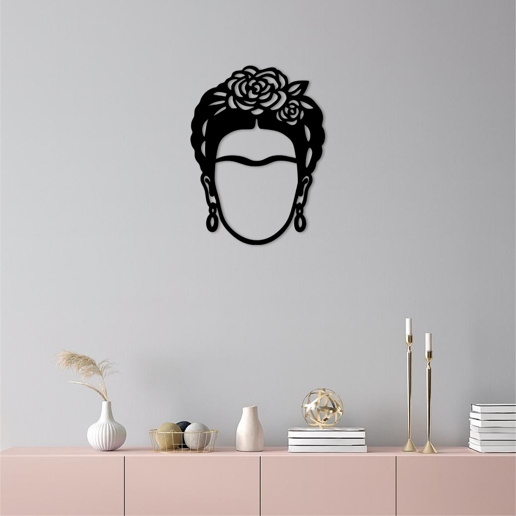 Frida Kahlo Silhouette Metal Wall Art – Iconic Feminine Artistic Home Decor - KAFGP032