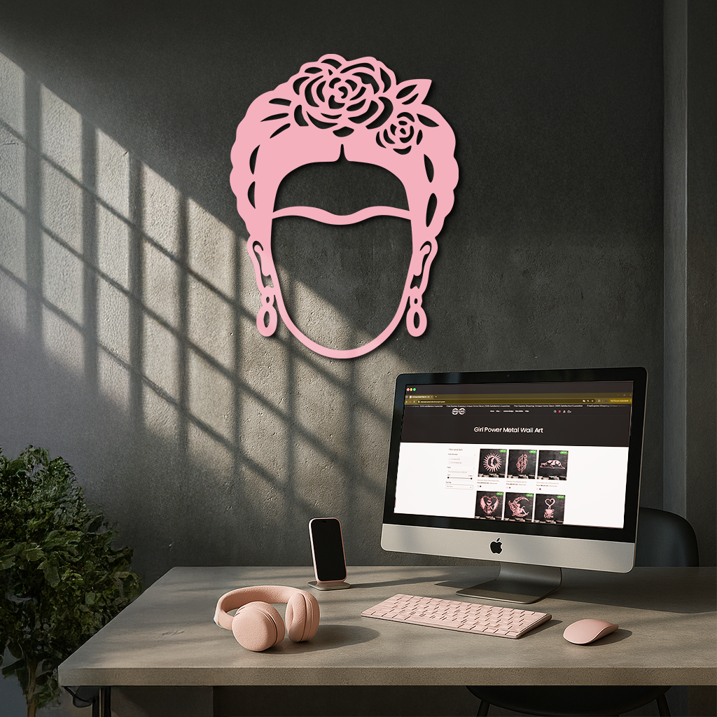 Frida Kahlo Silhouette Metal Wall Art – Iconic Feminine Artistic Home Decor - KAFGP032