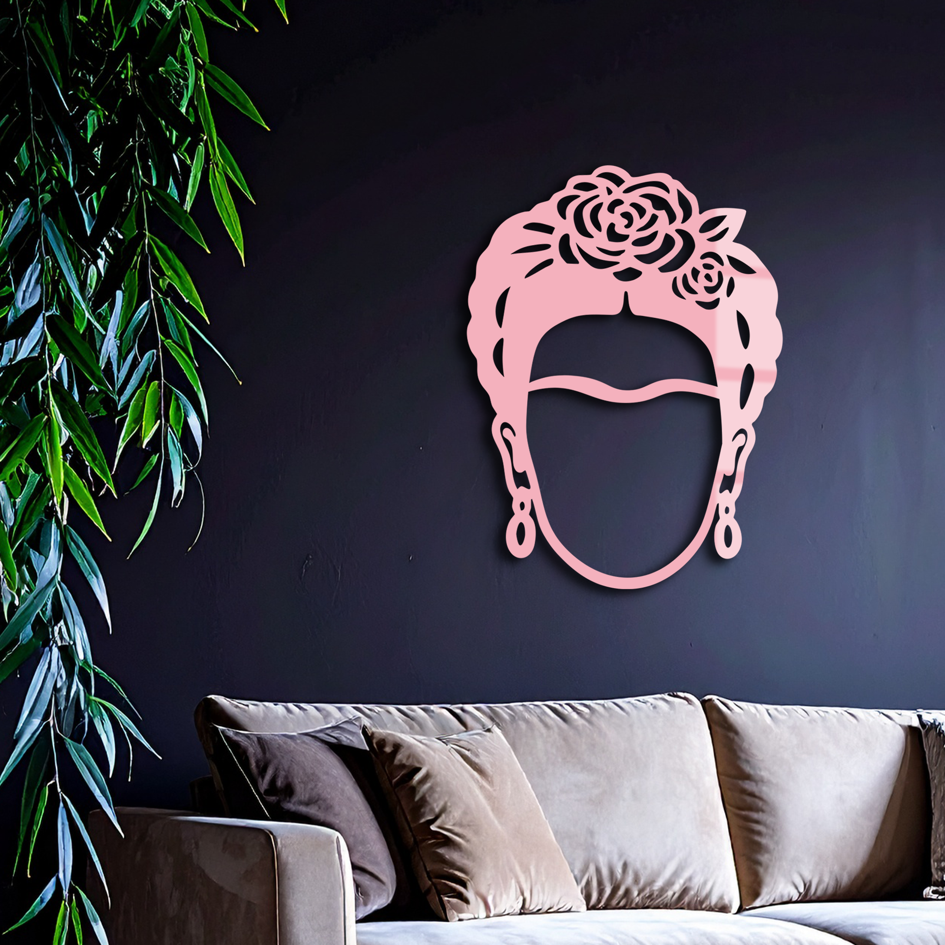 Frida Kahlo Silhouette Metal Wall Art – Iconic Feminine Artistic Home Decor - KAFGP032