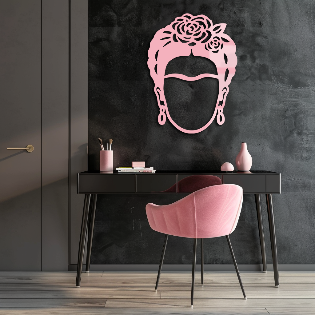 Frida Kahlo Silhouette Metal Wall Art – Iconic Feminine Artistic Home Decor - KAFGP032