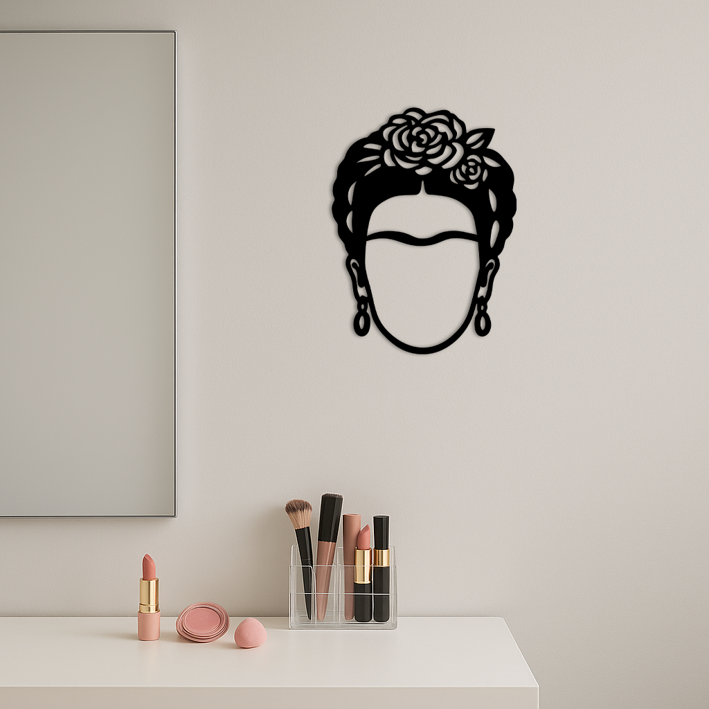 Frida Kahlo Silhouette Metal Wall Art – Iconic Feminine Artistic Home Decor - KAFGP032