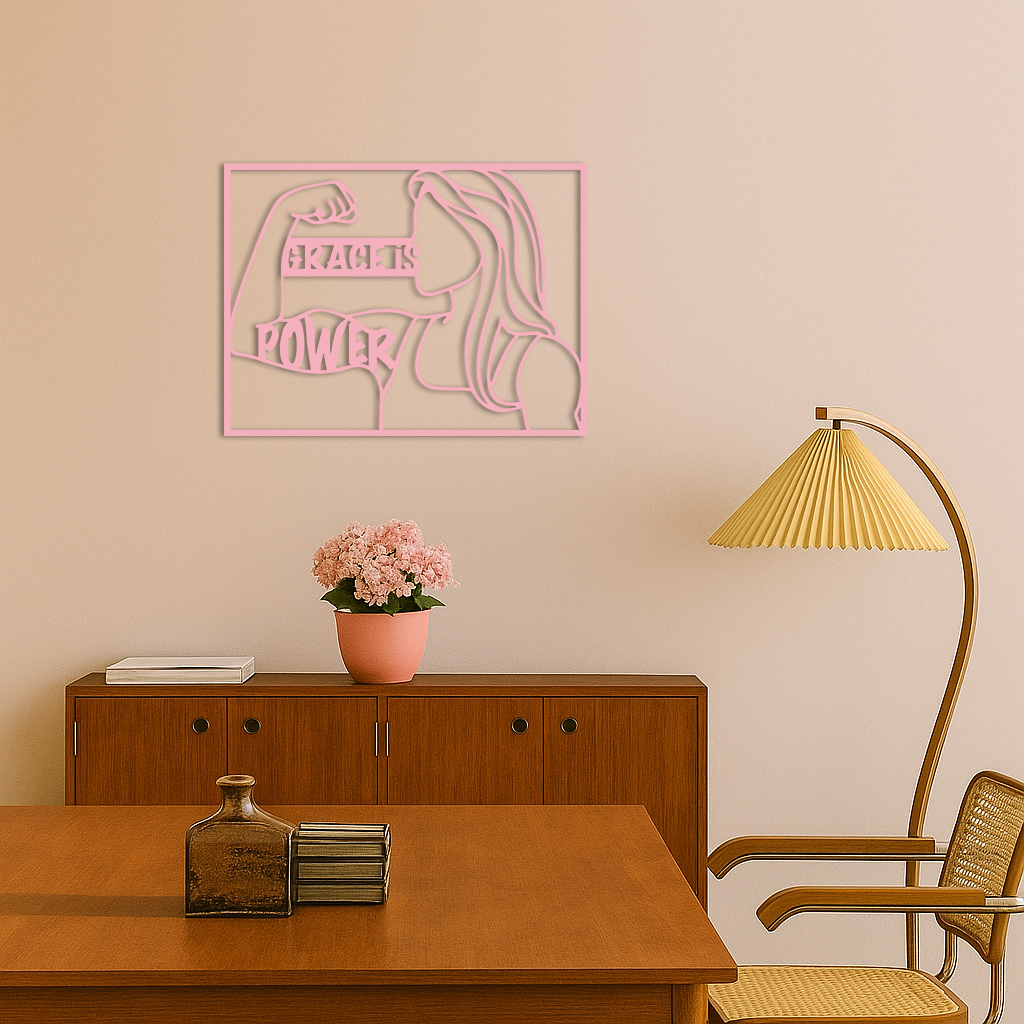 Grace is Power Woman Silhouette Metal Wall Art - KAFGP033