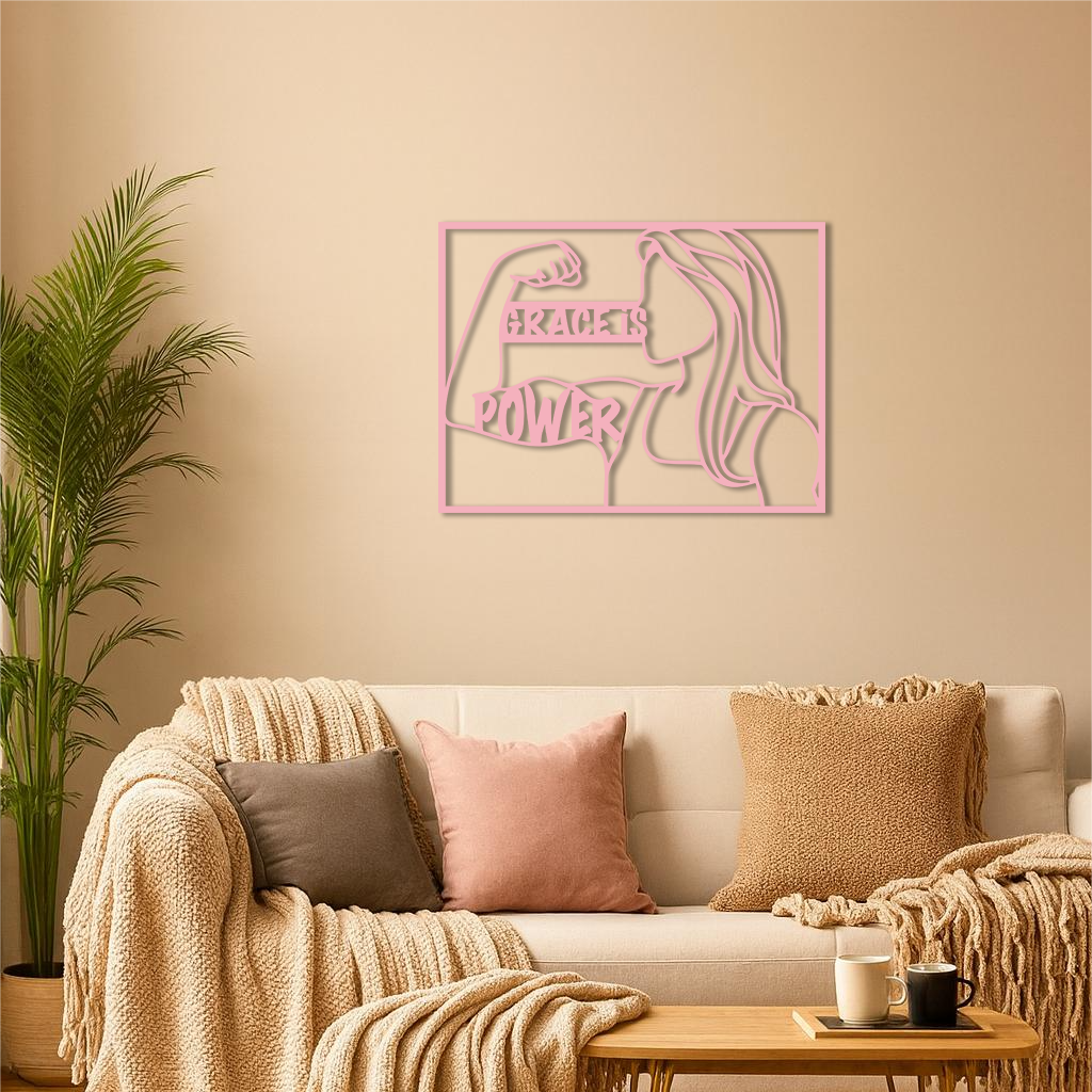 Grace is Power Woman Silhouette Metal Wall Art - KAFGP033