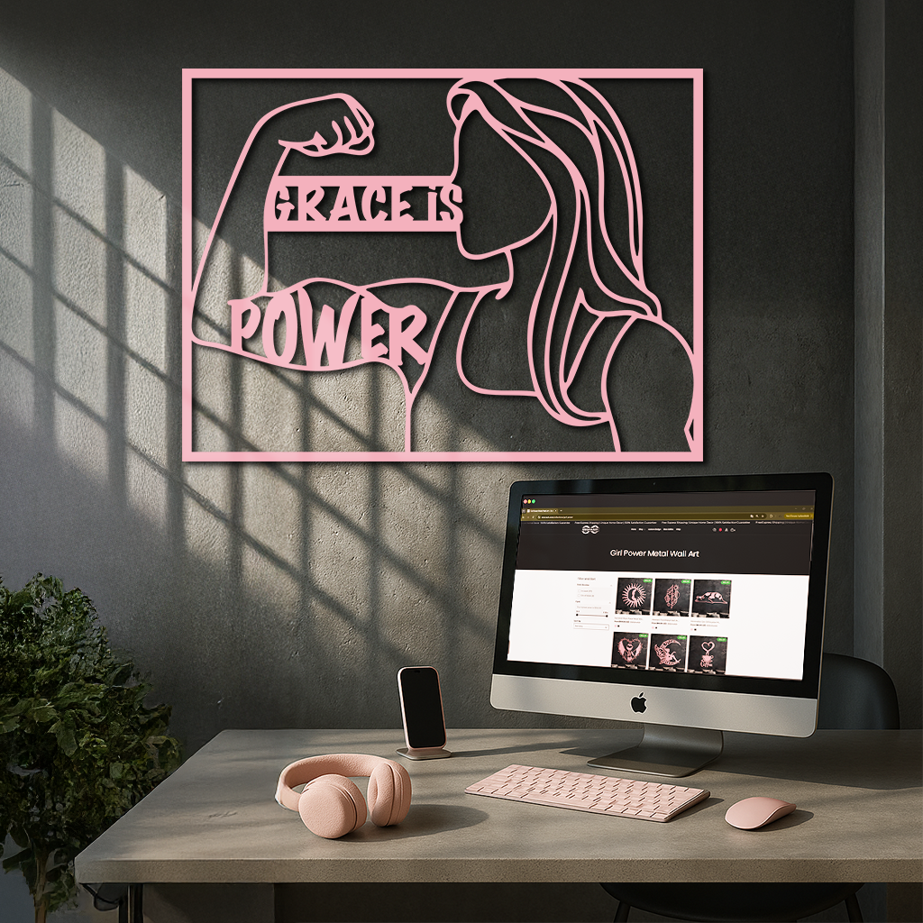 Grace is Power Woman Silhouette Metal Wall Art - KAFGP033
