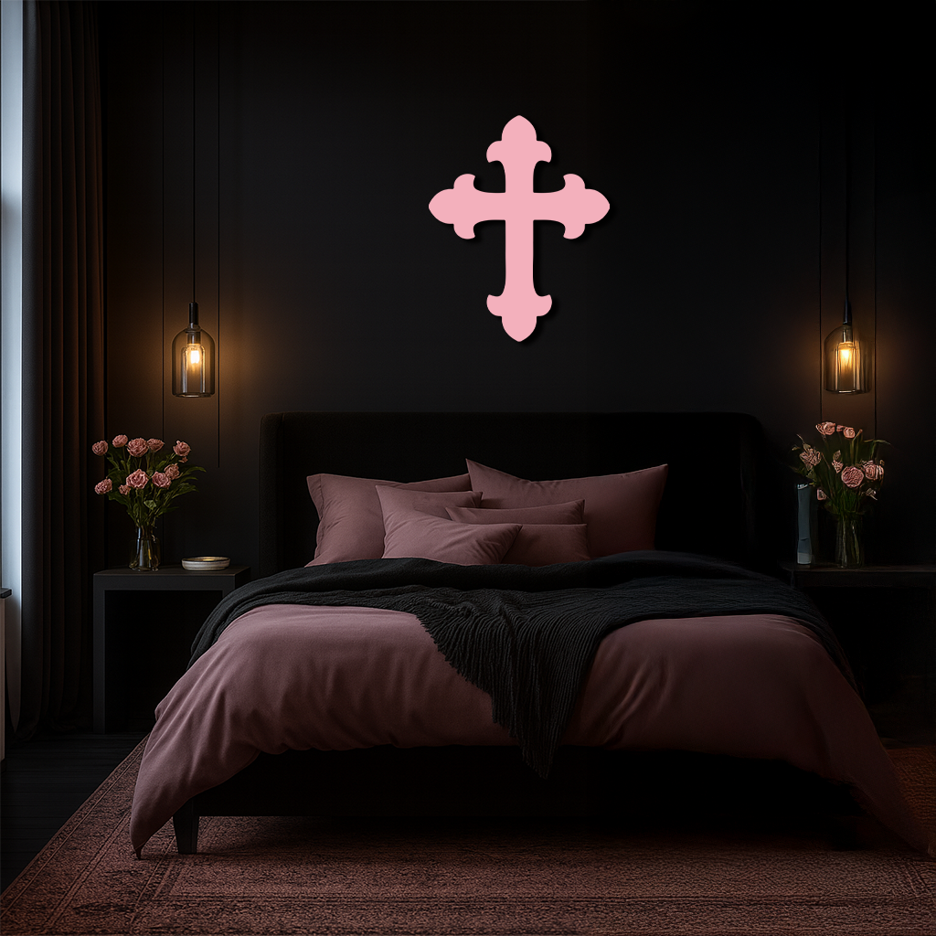 Classic Cross Silhouette Metal Wall Art – Timeless Religious Decor - KAFGP035