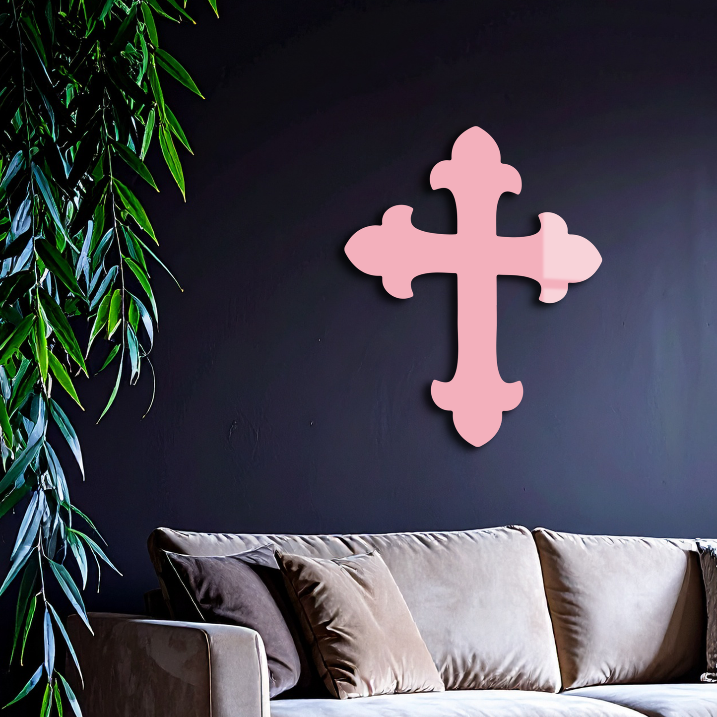 Classic Cross Silhouette Metal Wall Art – Timeless Religious Decor - KAFGP035