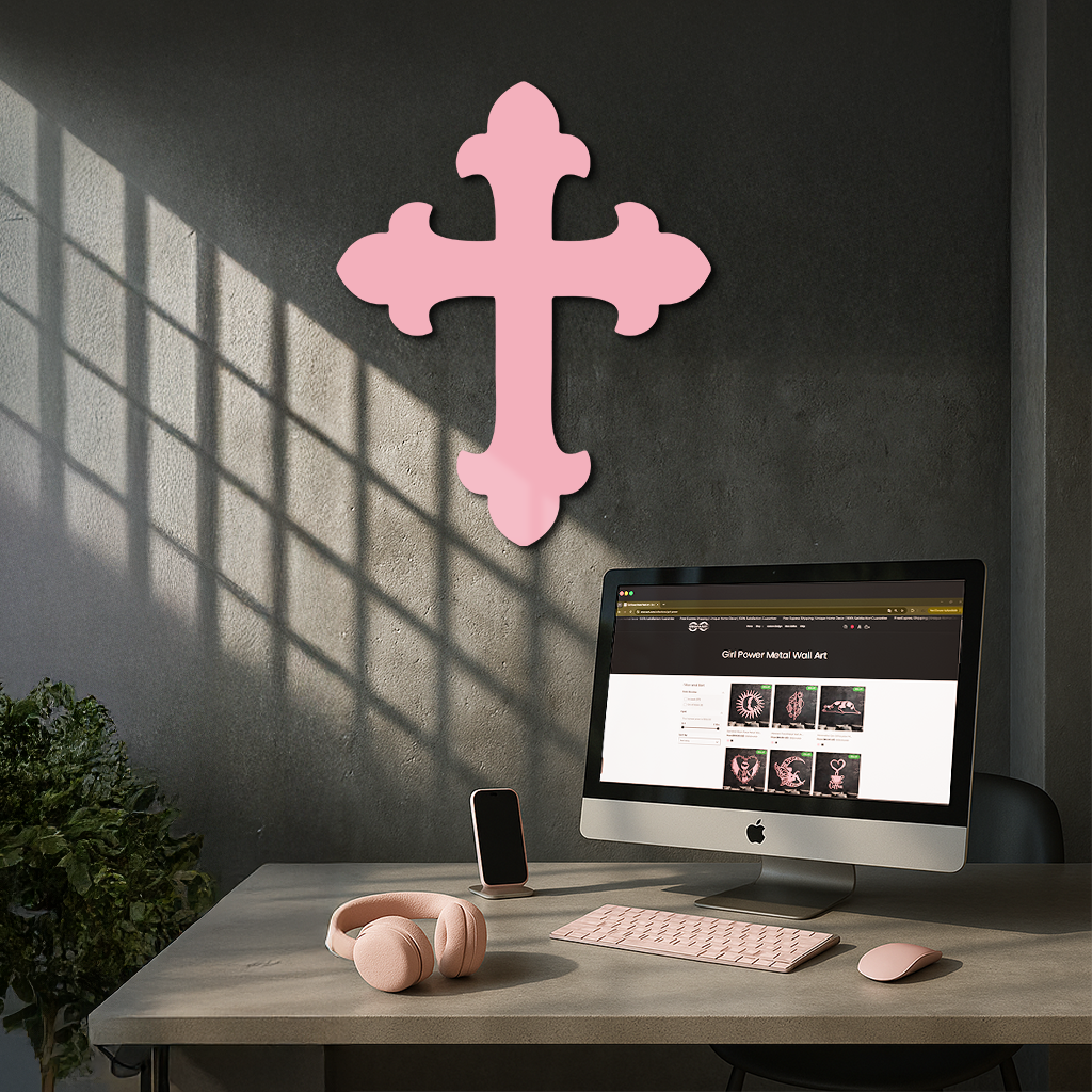 Classic Cross Silhouette Metal Wall Art – Timeless Religious Decor - KAFGP035
