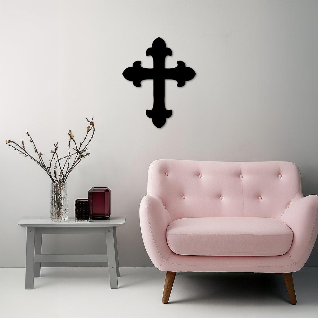 Classic Cross Silhouette Metal Wall Art – Timeless Religious Decor - KAFGP035