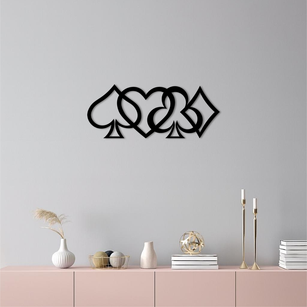 Playing Card Suits Metal Wall Art – Poker Club Design - KAFGP038