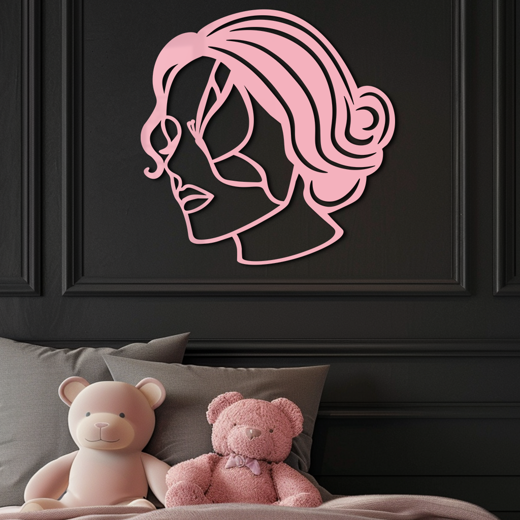 Butterfly Woman Face Silhouette Metal Wall Art – Modern Feminine Design - KAFGP039