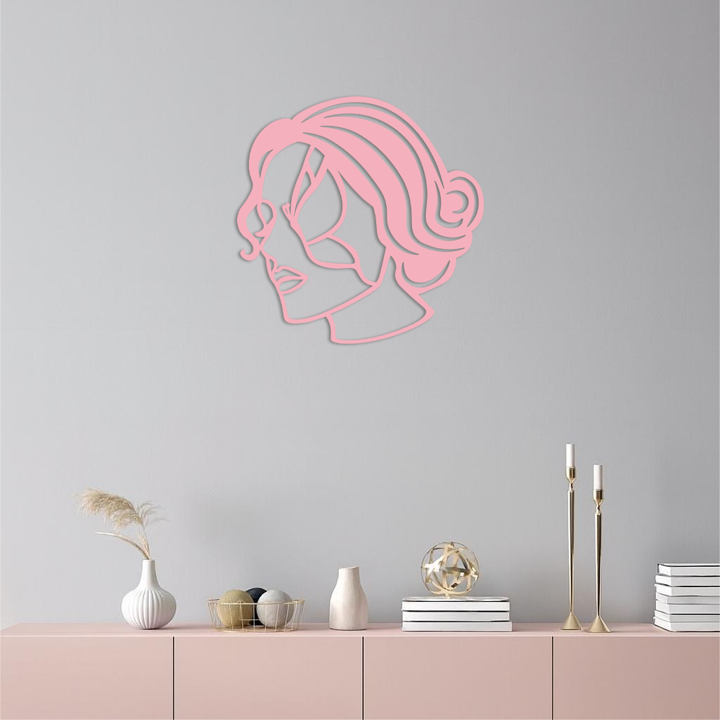 Butterfly Woman Face Silhouette Metal Wall Art – Modern Feminine Design - KAFGP039