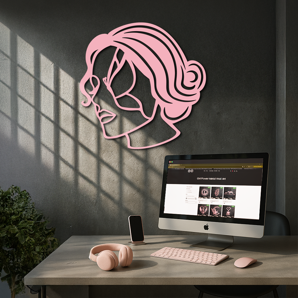 Butterfly Woman Face Silhouette Metal Wall Art – Modern Feminine Design - KAFGP039