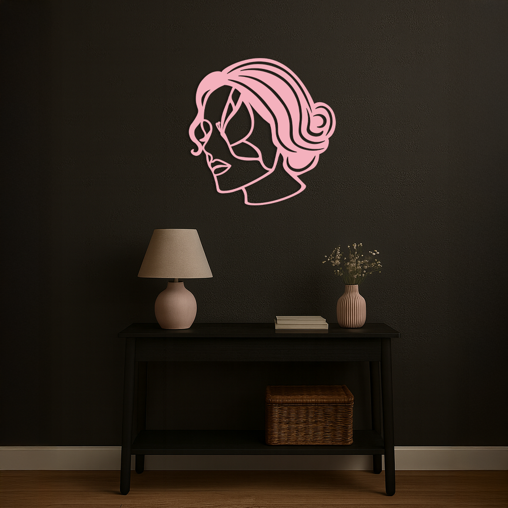 Butterfly Woman Face Silhouette Metal Wall Art – Modern Feminine Design - KAFGP039