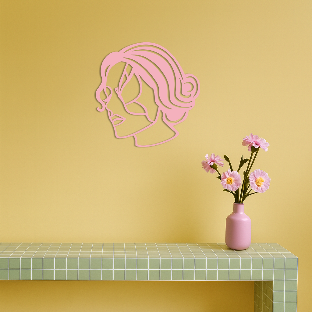Butterfly Woman Face Silhouette Metal Wall Art – Modern Feminine Design - KAFGP039