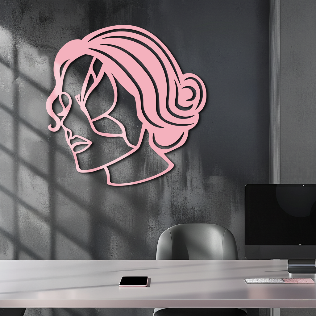 Butterfly Woman Face Silhouette Metal Wall Art – Modern Feminine Design - KAFGP039