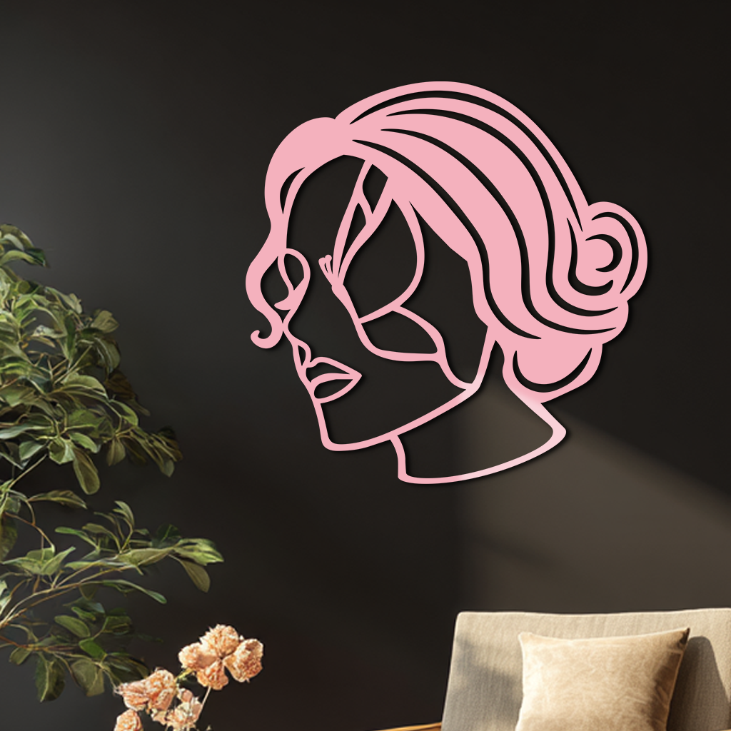 Butterfly Woman Face Silhouette Metal Wall Art – Modern Feminine Design - KAFGP039
