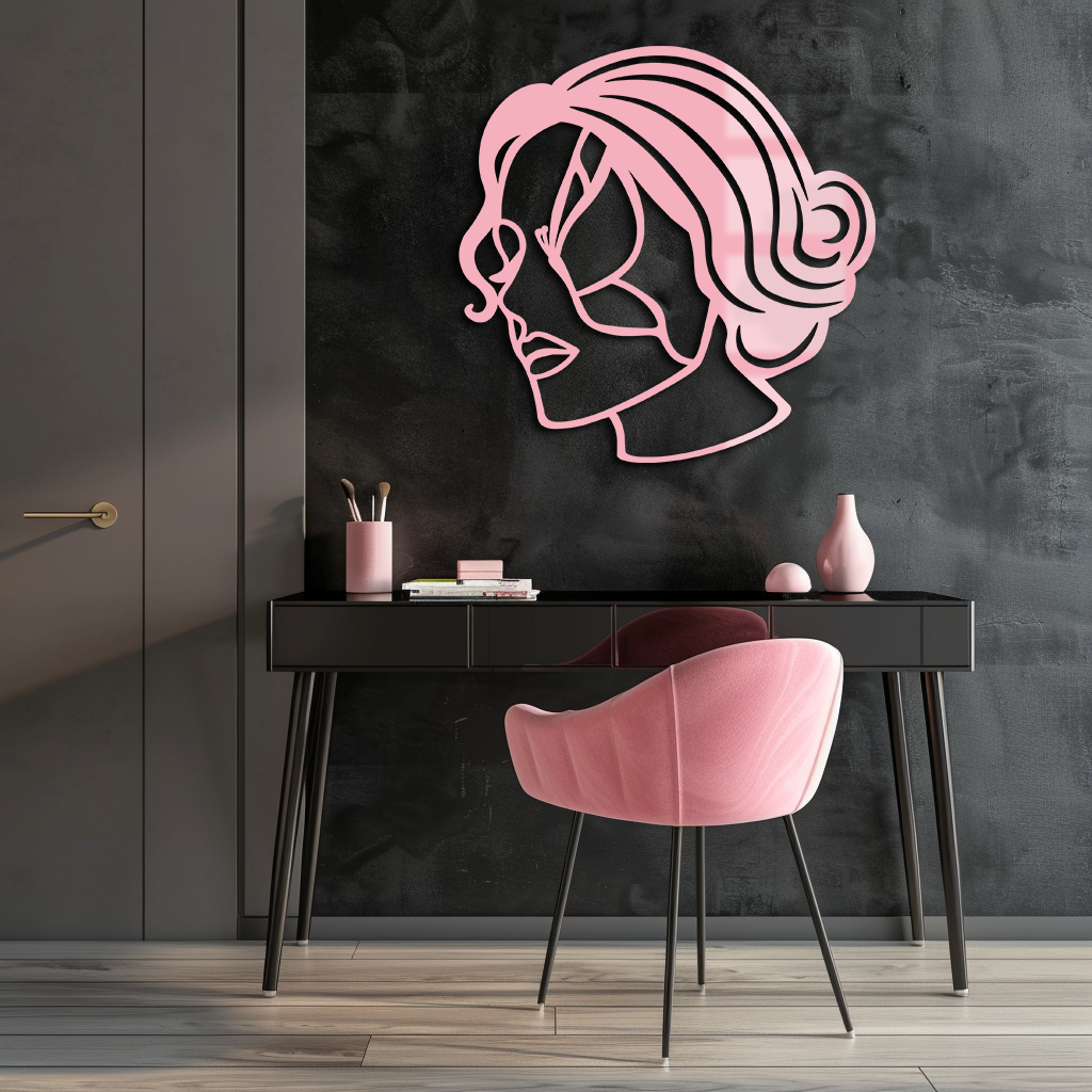 Butterfly Woman Face Silhouette Metal Wall Art – Modern Feminine Design - KAFGP039