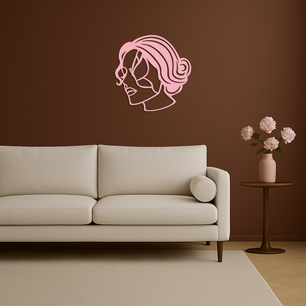 Butterfly Woman Face Silhouette Metal Wall Art – Modern Feminine Design - KAFGP039