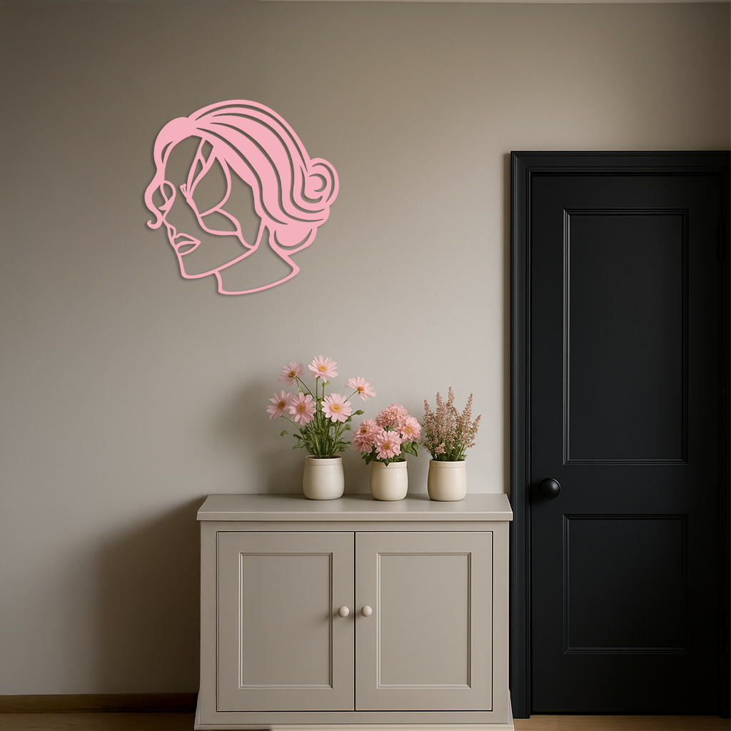 Butterfly Woman Face Silhouette Metal Wall Art – Modern Feminine Design - KAFGP039