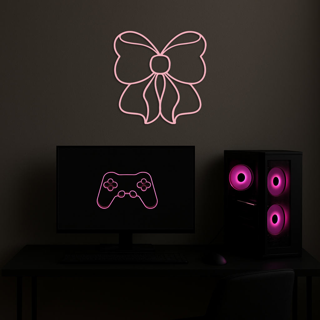 Bow Silhouette Metal Wall Art – Elegant Ribbon Design - KAFGP048